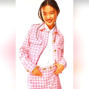 Zara Houndstooth Pink Jacket